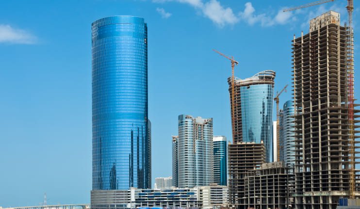 Modern district construction skyline