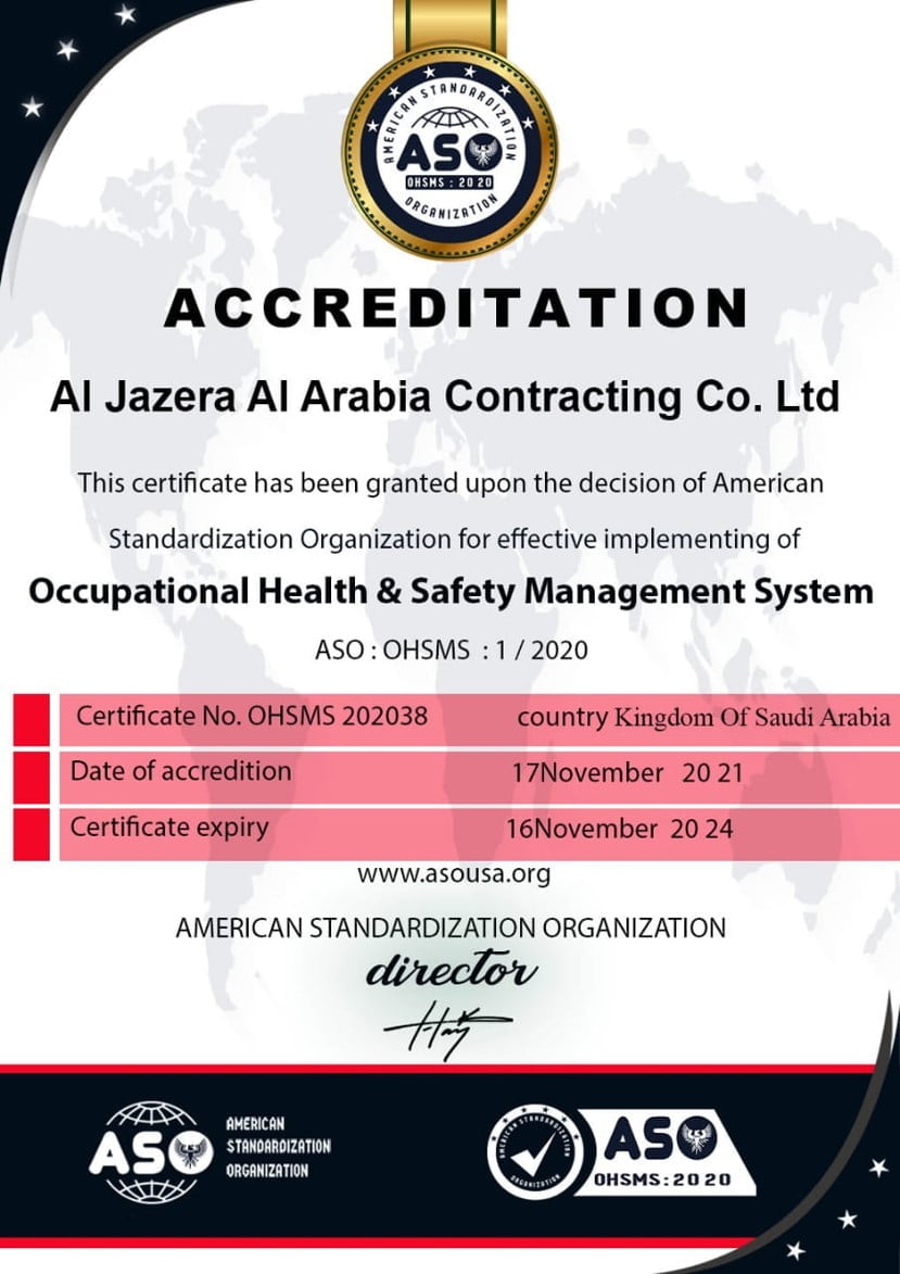 Occupational Health and Safety certificate