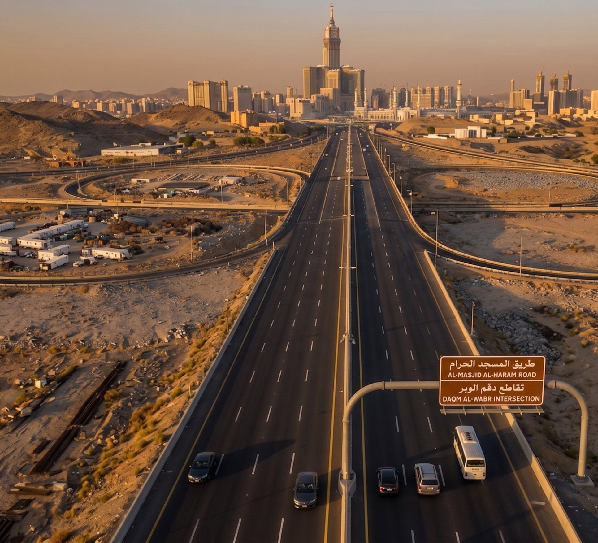 Daqm Al-Wabr Intersection Al-Masjid Al-Haram Road overview